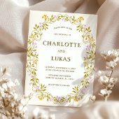 Art Nouveau Antiek Bloemen Huwelijksuitnodiging Kaart