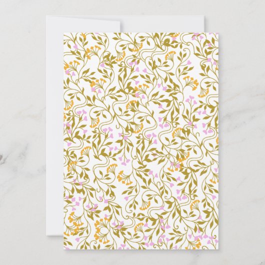 Art Nouveau Antiek Bloemen Huwelijksuitnodiging Kaart (Achterkant)