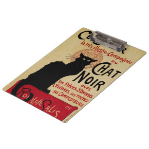 Art Nouveau-antiek, Ce Soir Chat Noir Zwarte Kat Klembord