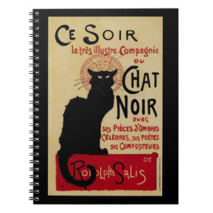 Art Nouveau-antiek, Ce Soir Chat Noir Zwarte Kat Notitieboek