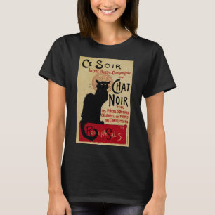Art Nouveau-antiek, Ce Soir Chat Noir Zwarte Kat T-shirt
