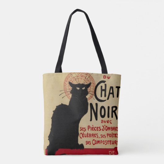 Art Nouveau-antiek, Ce Soir Chat Noir Zwarte Kat Tote Bag (Achterkant)