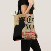 Art Nouveau-antiek, Ce Soir Chat Noir Zwarte Kat Tote Bag (Dichtbij)
