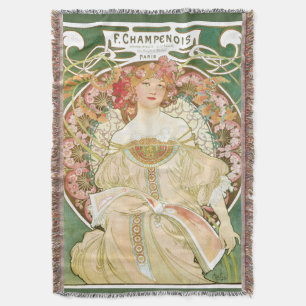 Art Nouveau-antiek, Champenois door Alphonse Mucha Deken
