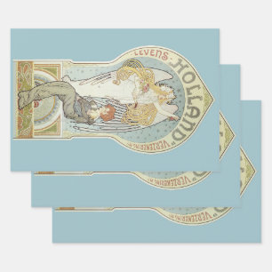 Art Nouveau antiek, Holland Levensverzekering Inpakpapier Vel