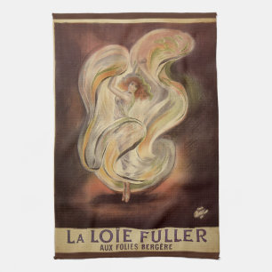 Art Nouveau antiek, La Loie Fuller moderne dansere Theedoek