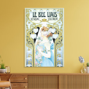 Art Nouveau-antiek Le Bec Liais, Privat Livemont Canvas Afdruk
