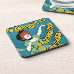 Art Nouveau-antiek, Livorno Senorita danst Bier Onderzetter