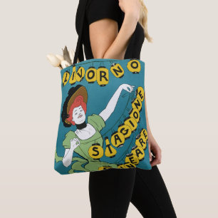 Art Nouveau-antiek, Livorno Senorita danst Tote Bag