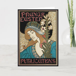 Art Nouveau antiek, Prang's Pasenpublicaties Feestdagen Kaart
