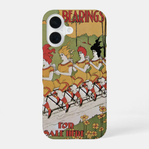 Art Nouveau antiek, Tandem Rijwiel iPhone 16 Hoesje