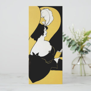 Art Nouveau antiek, vrouw leest een geel boek