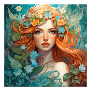 Art Nouveau Aos sí Fairy Foto Afdruk