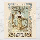 Art Nouveau Apple Cider Sjabloon Wine Label Wijn Etiket (Enkel label)