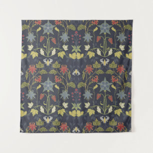 Art Nouveau Aquilegia: donkere bloemen Wandkleed