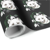 Art Nouveau Arctic White Fox Cadeaupapier (Rol Hoek)