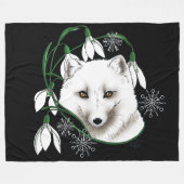Art Nouveau Arctic White Fox Fleece Deken (Voorkant (Horizontaal))