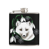 Art Nouveau Arctic White Fox Heupfles (Voorkant)