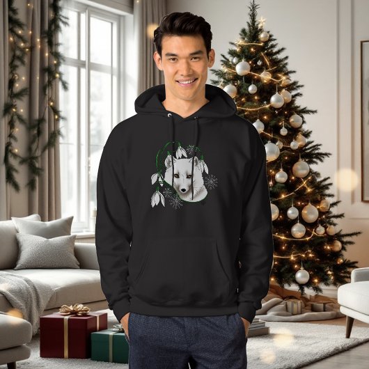 Art Nouveau Arctic White Fox Hoodie
