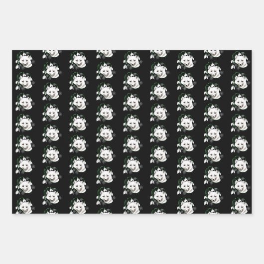 Art Nouveau Arctic White Fox Inpakpapier Vel (Voorkant 3)