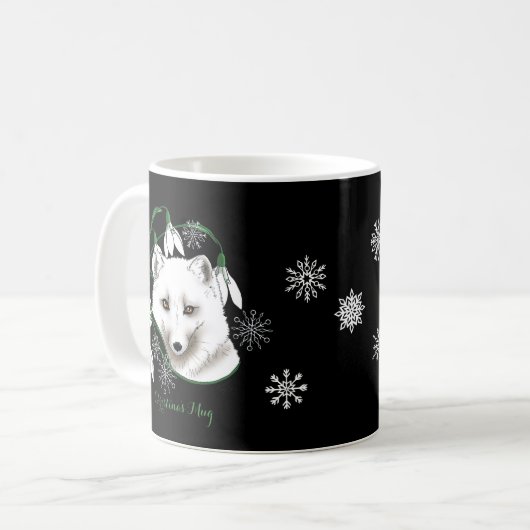 Art Nouveau Arctic White Fox Koffiemok (Voorkant links)