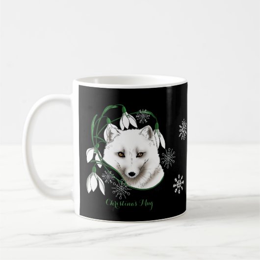 Art Nouveau Arctic White Fox Koffiemok (Links)