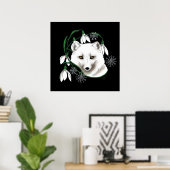 Art Nouveau Arctic White Fox Poster (Thuiskantoor)