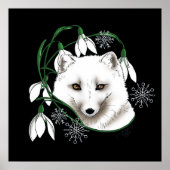 Art Nouveau Arctic White Fox Poster (Voorkant)