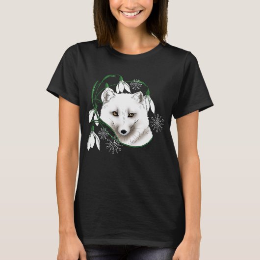 Art Nouveau Arctic White Fox T-shirt (Voorkant)