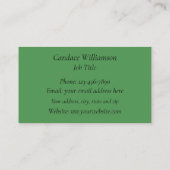 Art Nouveau Arctic White Fox Visitekaartje (Achterkant)