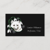 Art Nouveau Arctic White Fox Visitekaartje (Voorkant)