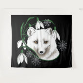 Art Nouveau Arctic White Fox Wandkleed (Voorkant (horizontaal))