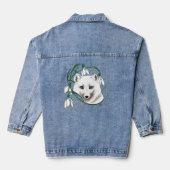 Art Nouveau Arctische Witte Vos Denim Jacket (Achterkant)