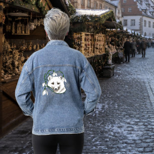 Art Nouveau Arctische Witte Vos Denim Jacket