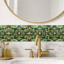 Art Nouveau / Art Deco Achterwand Goud Groen