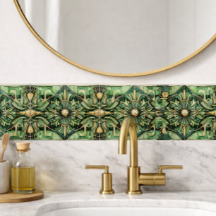 Art Nouveau / Art Deco Achterwand Goud Groen Tegeltje