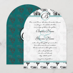 Art Nouveau Art Deco Daisy Wedding Invitation Kaart