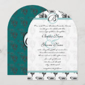 Art Nouveau Art Deco Daisy Wedding Invitation Kaart (Voorkant / Achterkant)