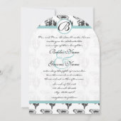 Art Nouveau Art Deco Daisy Wedding Invitation Kaart (Voorkant)