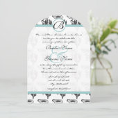 Art Nouveau Art Deco Daisy Wedding Invitation Kaart (Staand voorkant)