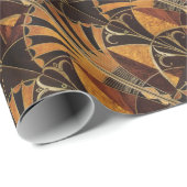 art Nouveau, art deco, , houtkleuren, chic Cadeaupapier (Rol Hoek)