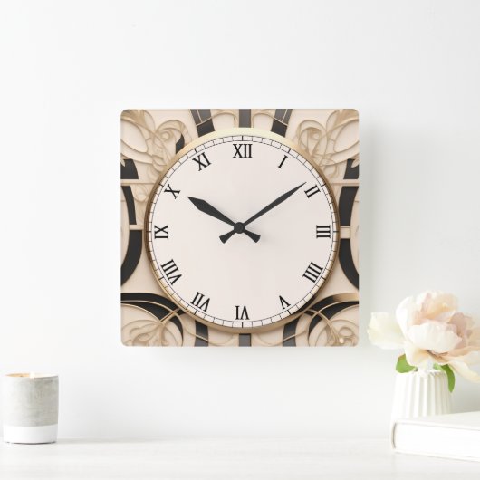 Art Nouveau Art Deco klok - Zwart Wit en Goud (Huis)