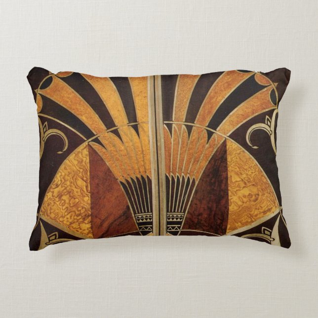 art Nouveau, art deco, , meerhoutkleuren Accent Kussen (Voorkant)