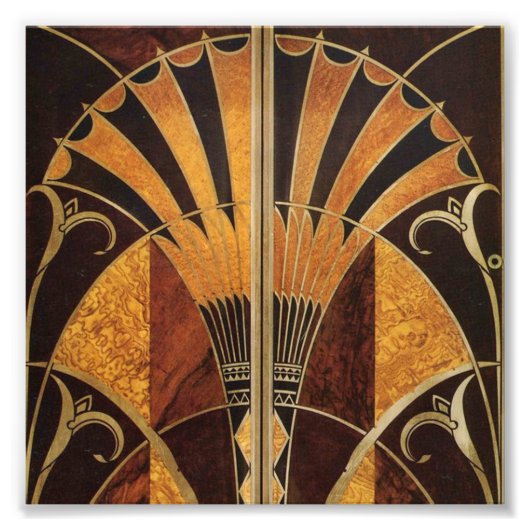 art Nouveau, art deco, , meerhoutkleuren Foto Afdruk (Voorkant)