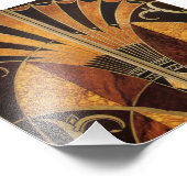 art Nouveau, art deco, , meerhoutkleuren Foto Afdruk (Hoek)