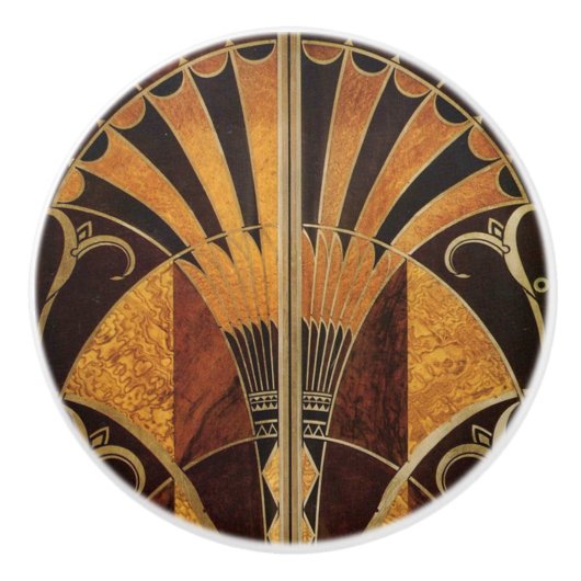 art Nouveau, art deco, , meerhoutkleuren Keramische Knop (Voorkant)