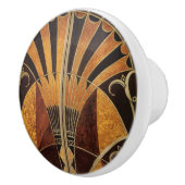 art Nouveau, art deco, , meerhoutkleuren Keramische Knop (Rechts)