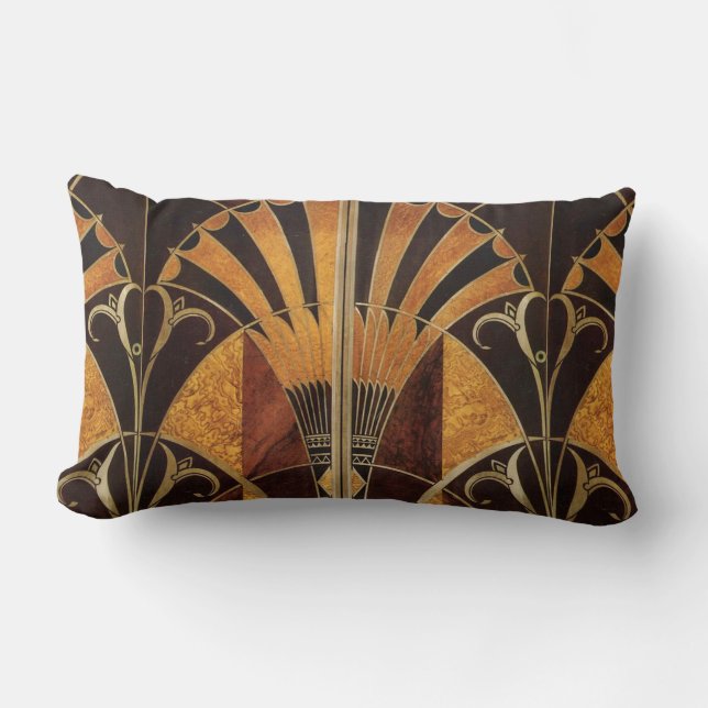art Nouveau, art deco, , meerhoutkleuren Kussen (Voorkant)