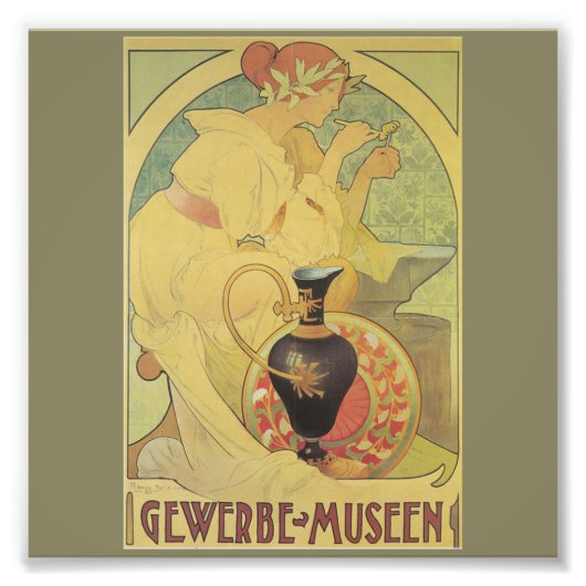 Art nouveau,art deco,poster,G,ABBEGG,Gewerbe Muse Foto Afdruk (Voorkant)