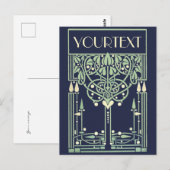   Art Nouveau / Art Deco Sjabloon Briefkaart (Voorkant / Achterkant)